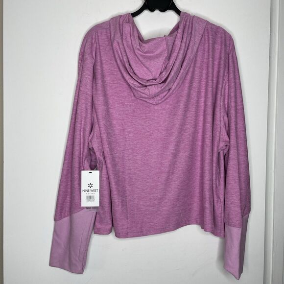 Nine West Active Performance Athletic Hoodie Women PLUS 3X Pink Pullover NEW - Picture 4 of 9